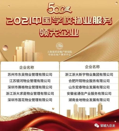 九巨龍物業(yè)榮膺物業(yè)服務(wù)企業(yè)綜合實(shí)力500強(qiáng)